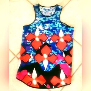 Peter Pilotto for Target Floral Tank Top - Orange, Blue, Black
